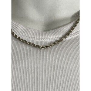 Vintage Classiq Necklace Unisex Signed Muted Silver Tone Rope Chain 16”